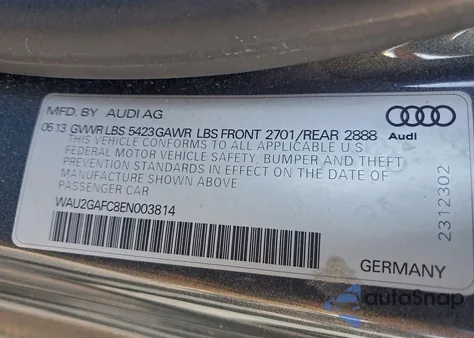 2014 Audi A7 Prestige z USA, uszkodzony, nr VIN WAU2GAFC8EN003814